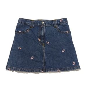 Vintage Gymboree (2004) embroidered ballet slipper tulle hem denim skirt